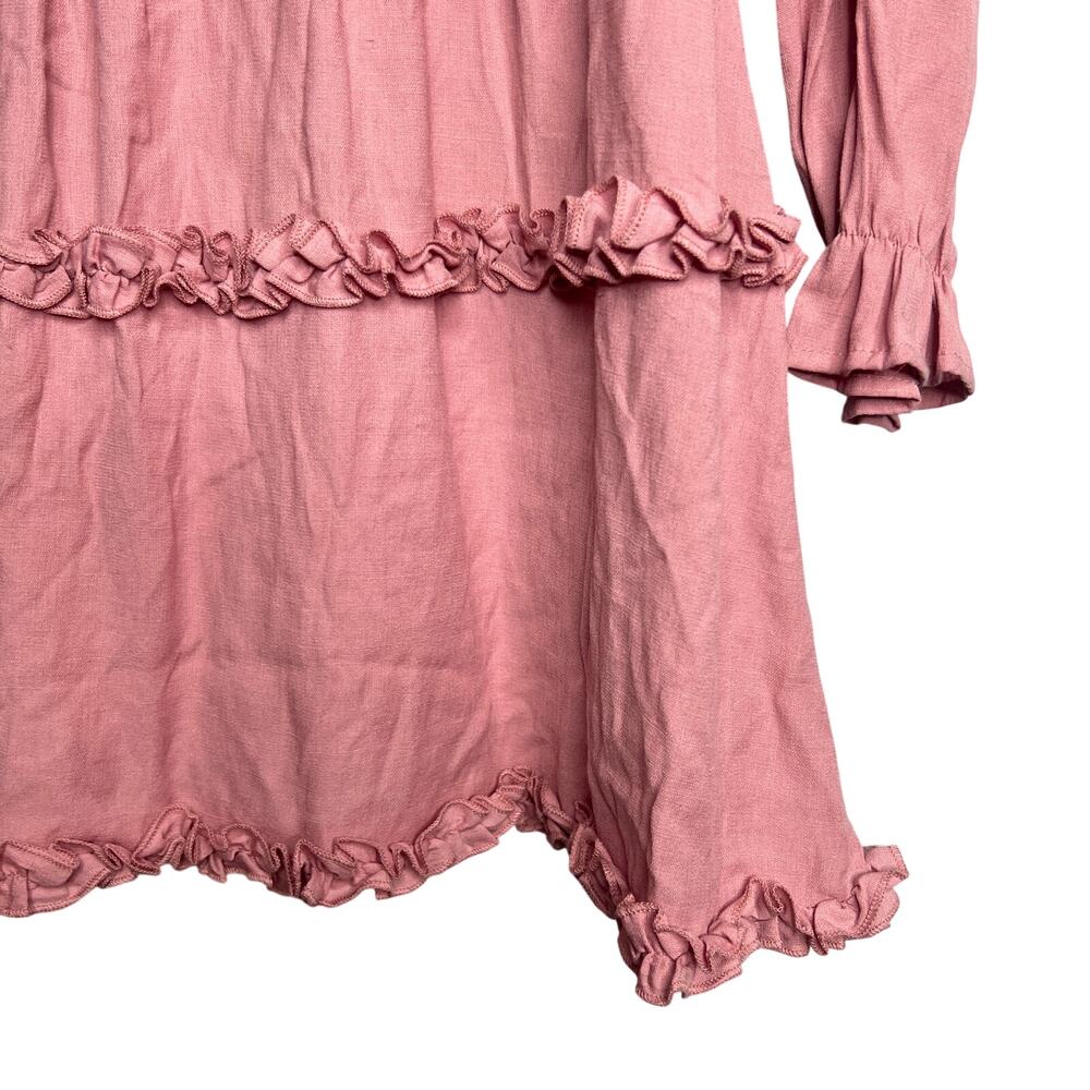 Francescas Mi Ami Mini Dress Talia Dusty Pink Ruffle Trim Size Extra Small NEW - Picture 9 of 12
